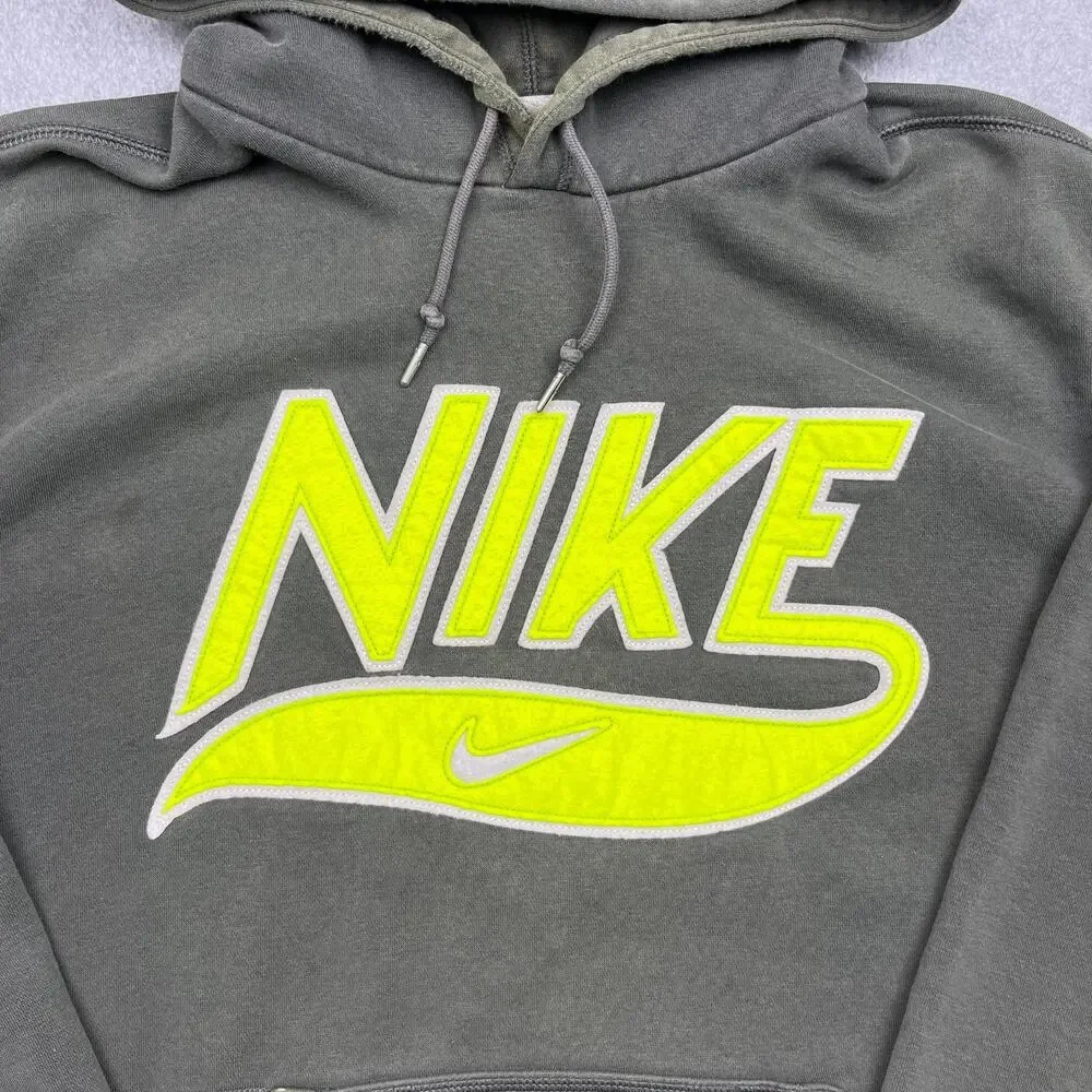 nike‎ hoodie yellow gray swoosh pullover xl
